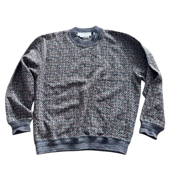 Jhane Barnes Textured Knit Sweater Mens Multicolor Crewneck Japanese Fabric - Picture 4 of 8